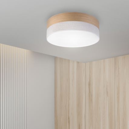 Plafón LED SIRJA WOOD LED/36W/230V diá. 45 cm blanco/roble