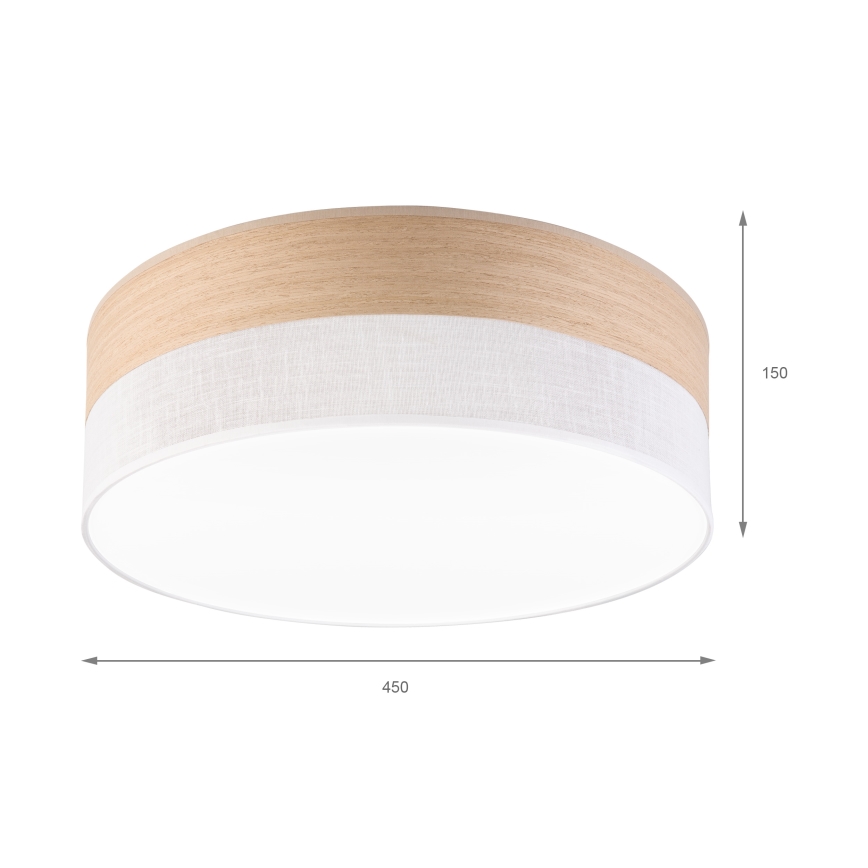 Plafón LED SIRJA WOOD LED/36W/230V diá. 45 cm blanco/roble