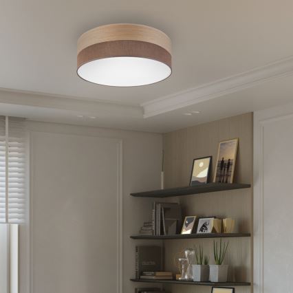Plafón LED SIRJA WOOD LED/36W/230V diá. 45 cm marrón/roble