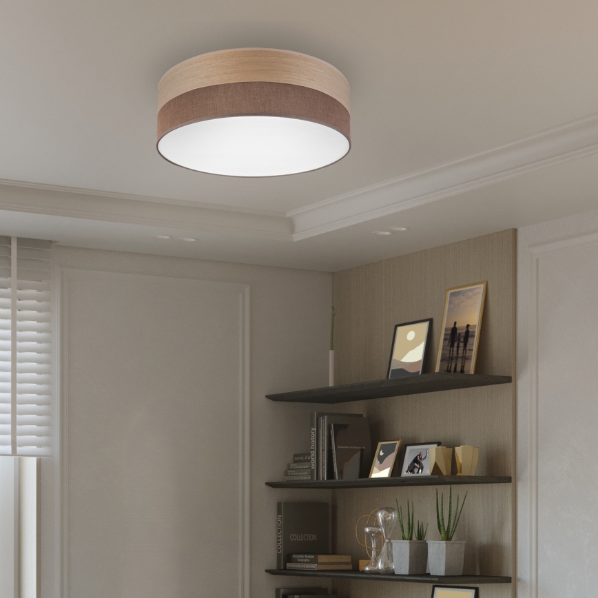 Plafón LED SIRJA WOOD LED/36W/230V diá. 45 cm marrón/roble