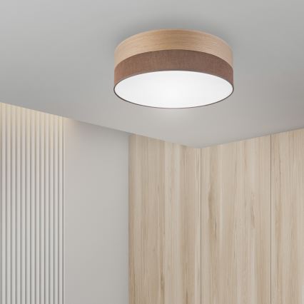 Plafón LED SIRJA WOOD LED/36W/230V diá. 45 cm marrón/roble