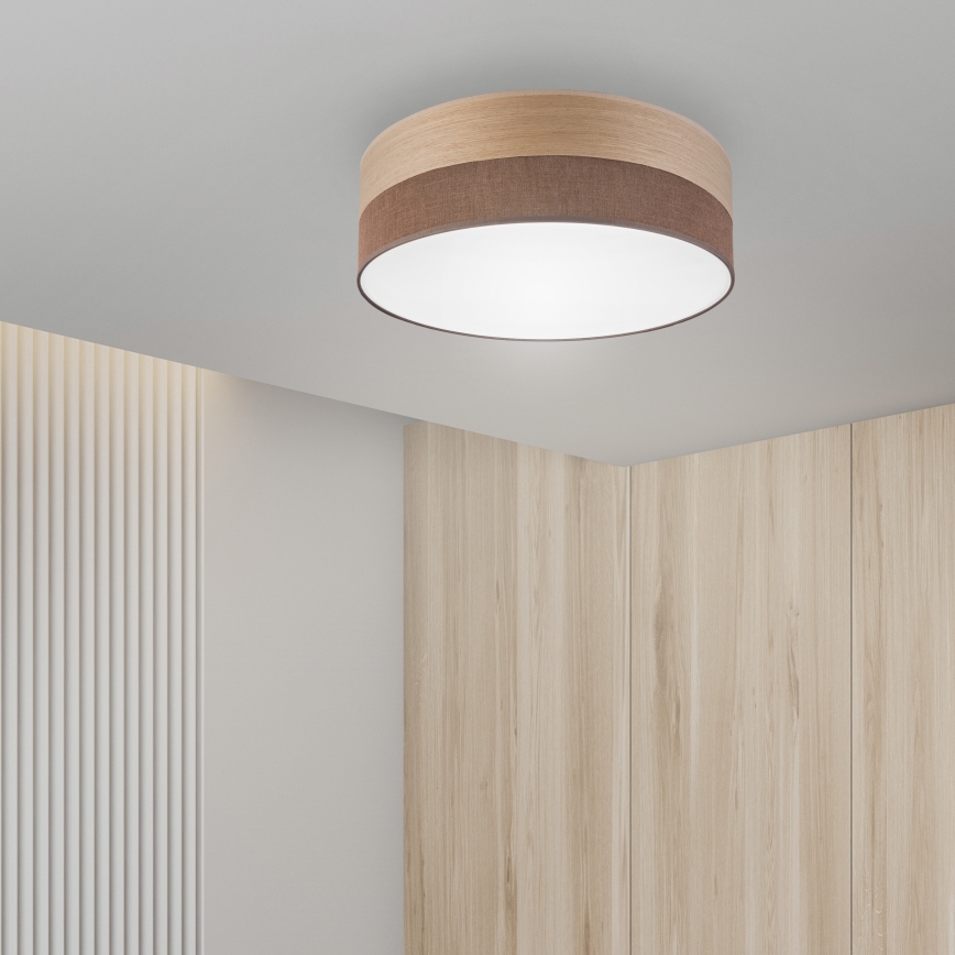 Plafón LED SIRJA WOOD LED/36W/230V diá. 45 cm marrón/roble