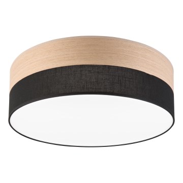Plafón LED SIRJA WOOD LED/36W/230V diá. 45 cm negro/roble