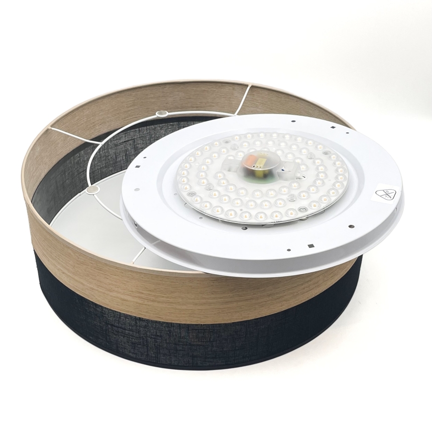 Plafón LED SIRJA WOOD LED/36W/230V diá. 45 cm negro/roble