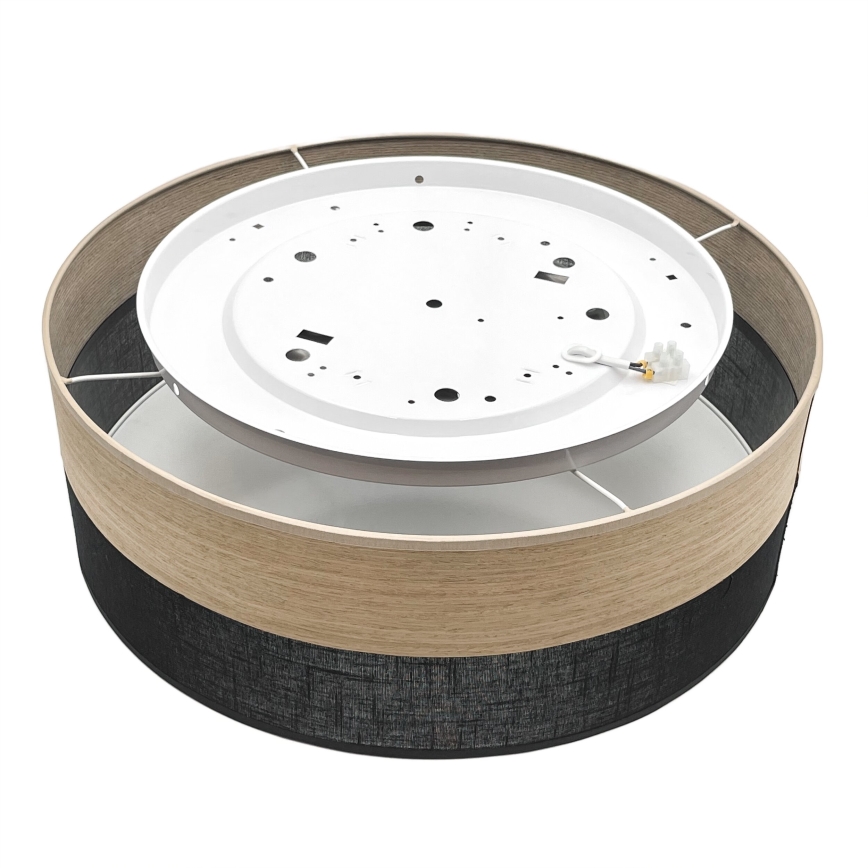 Plafón LED SIRJA WOOD LED/36W/230V diá. 45 cm negro/roble