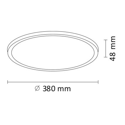 Plafón LED WOODY LED/24W/230V diá. 38 cm