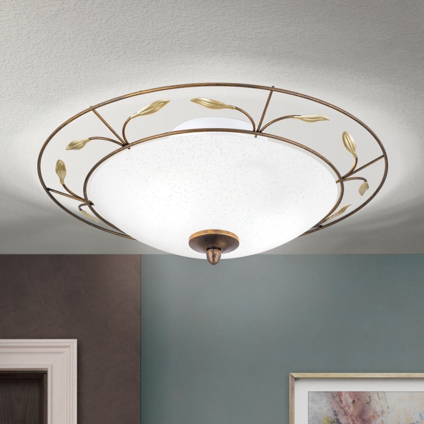 Plafón LUCA 2xE14/40W/230V diá. 40 cm bronce/pátina