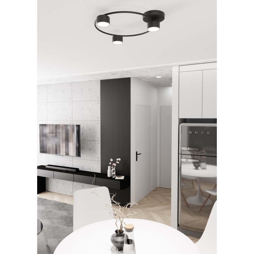 Plafón LUCIO 3xGX53/12W/230V negro