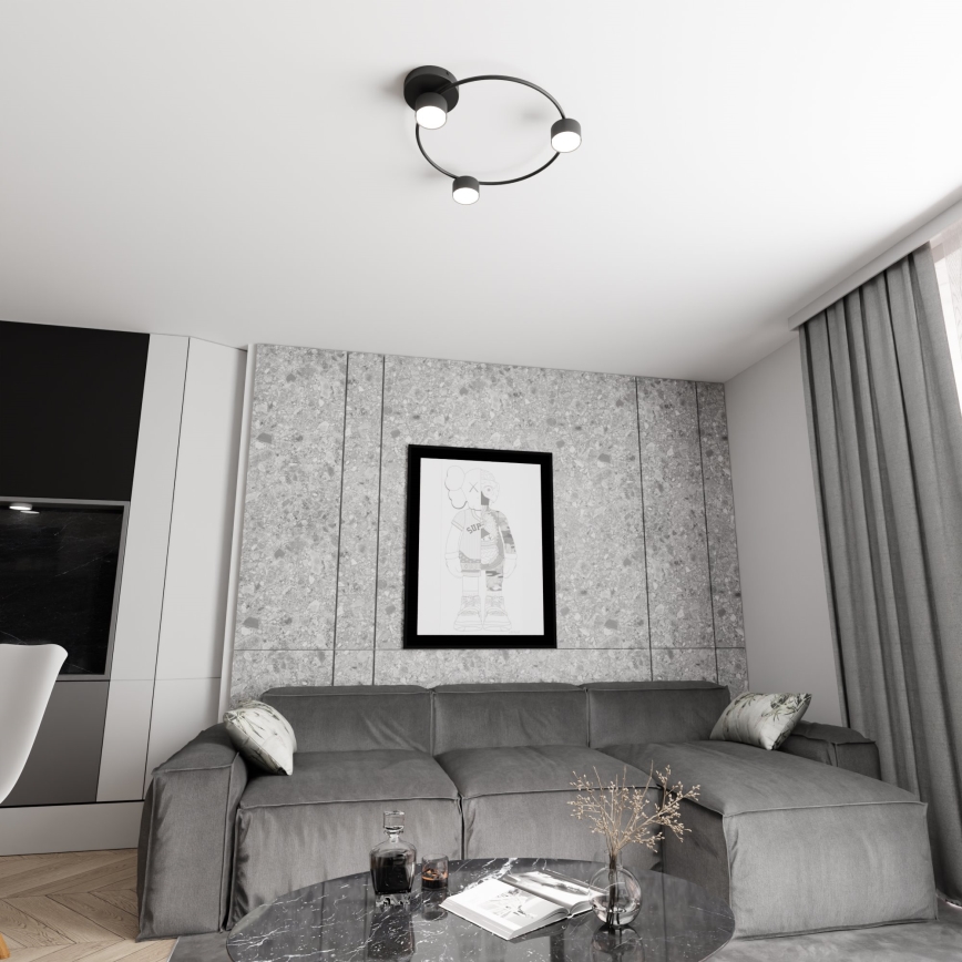 Plafón LUCIO 3xGX53/12W/230V negro