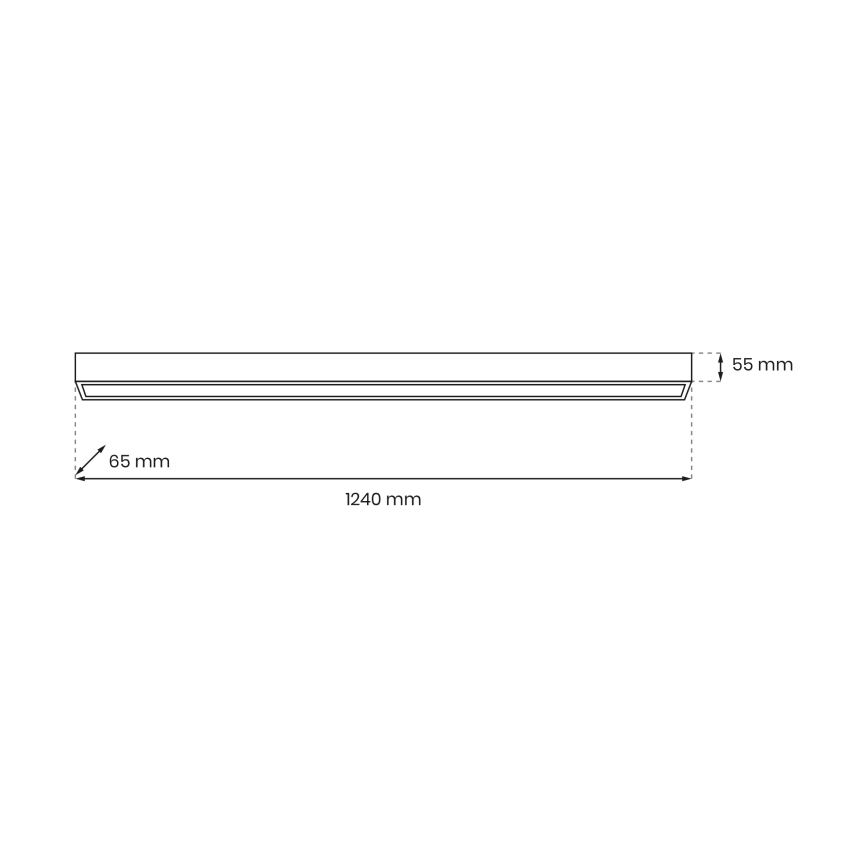 Plafón LUNGO T8 1xG13/18W/230V negro