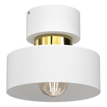 Plafón MARTI 1xE27/15W/230V blanco/dorado