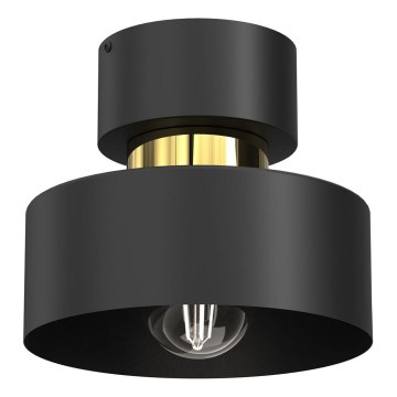 Plafón MARTI 1xE27/15W/230V negro/dorado