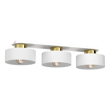 Plafón MARTI 3xE27/15W/230V blanco/dorado