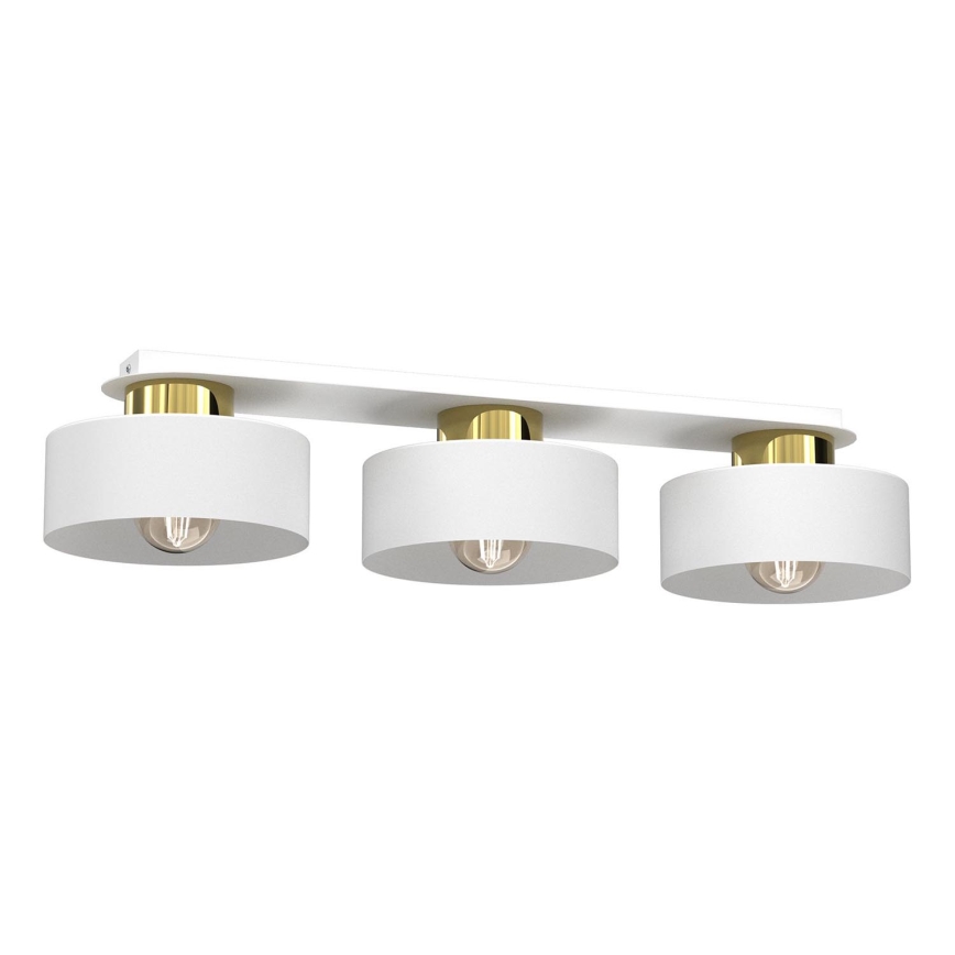Plafón MARTI 3xE27/15W/230V blanco/dorado