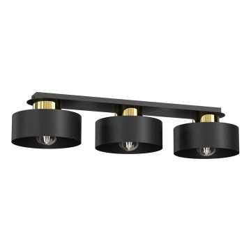 Plafón MARTI 3xE27/15W/230V negro/dorado