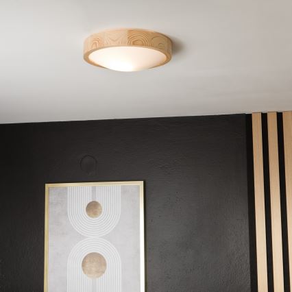 Plafón NATURAL SLIM 1xE27/60W/230V ø 27 cm pino