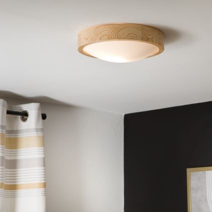 Plafón NATURAL SLIM 1xE27/60W/230V ø 27 cm pino