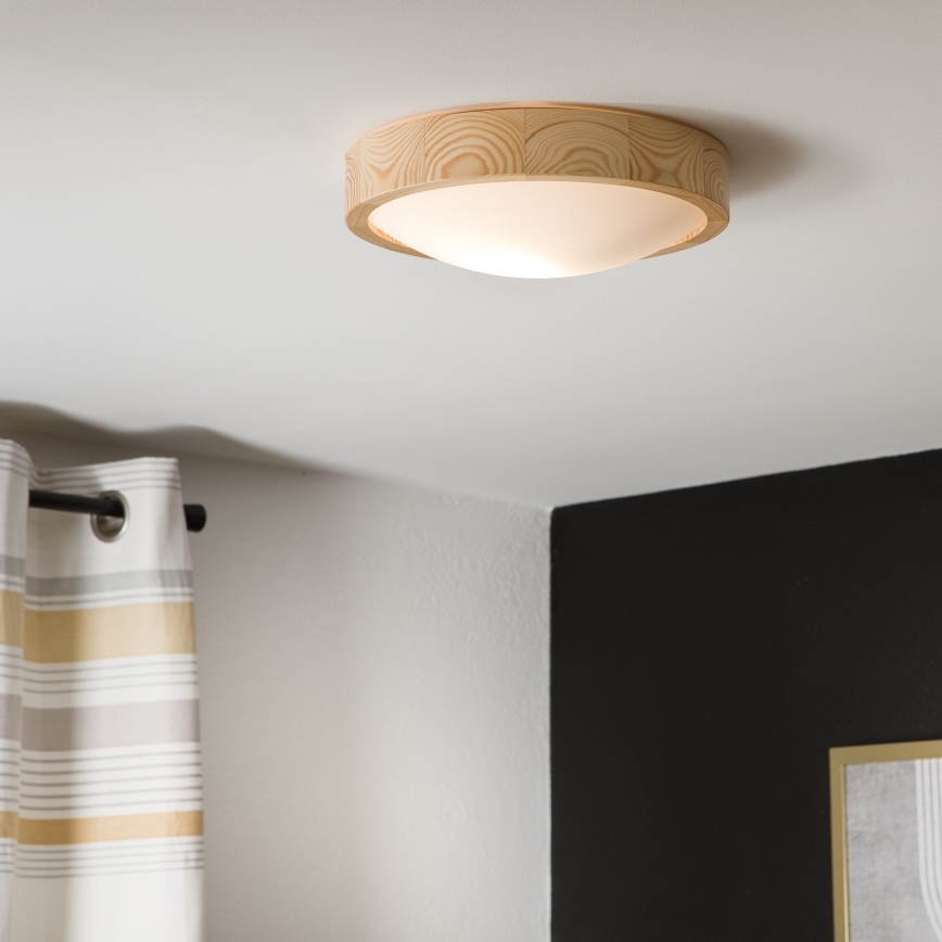 Plafón NATURAL SLIM 1xE27/60W/230V ø 27 cm pino