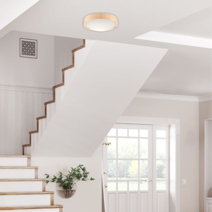 Plafón NATURAL SLIM 1xE27/60W/230V ø 27 cm pino