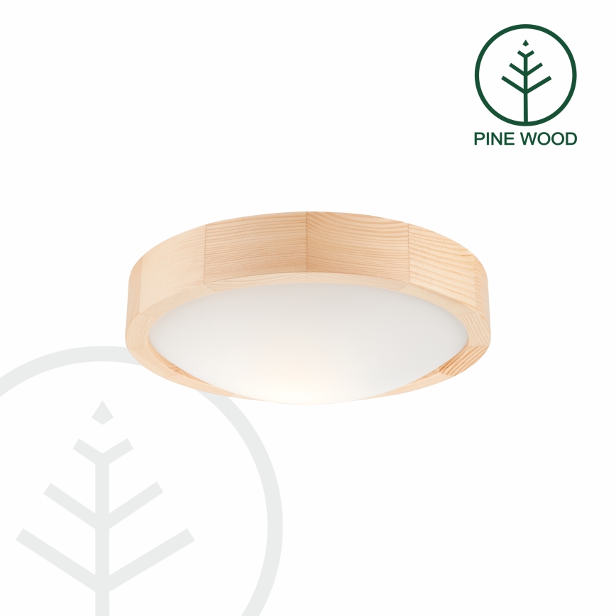 Plafón NATURAL SLIM 1xE27/60W/230V ø 27 cm pino