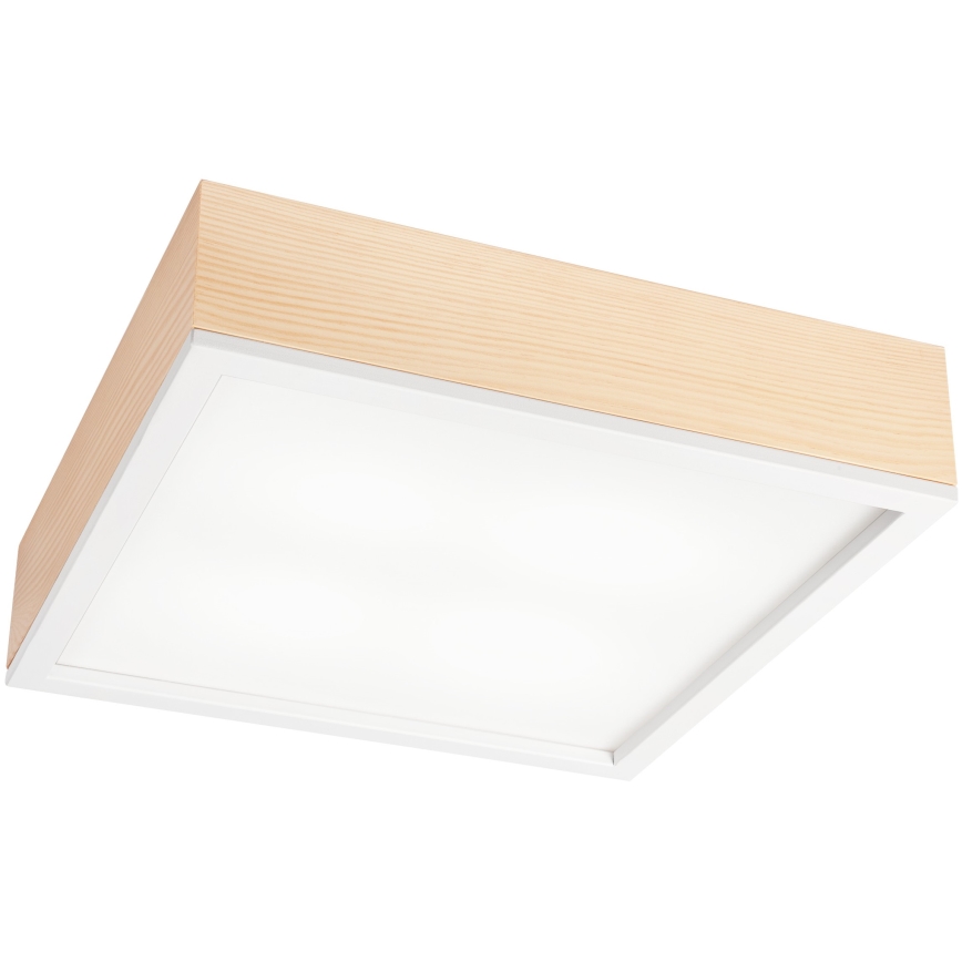Plafón NATURAL SQUARE 4xE27/15W/230V 39x39 cm pino/blanco