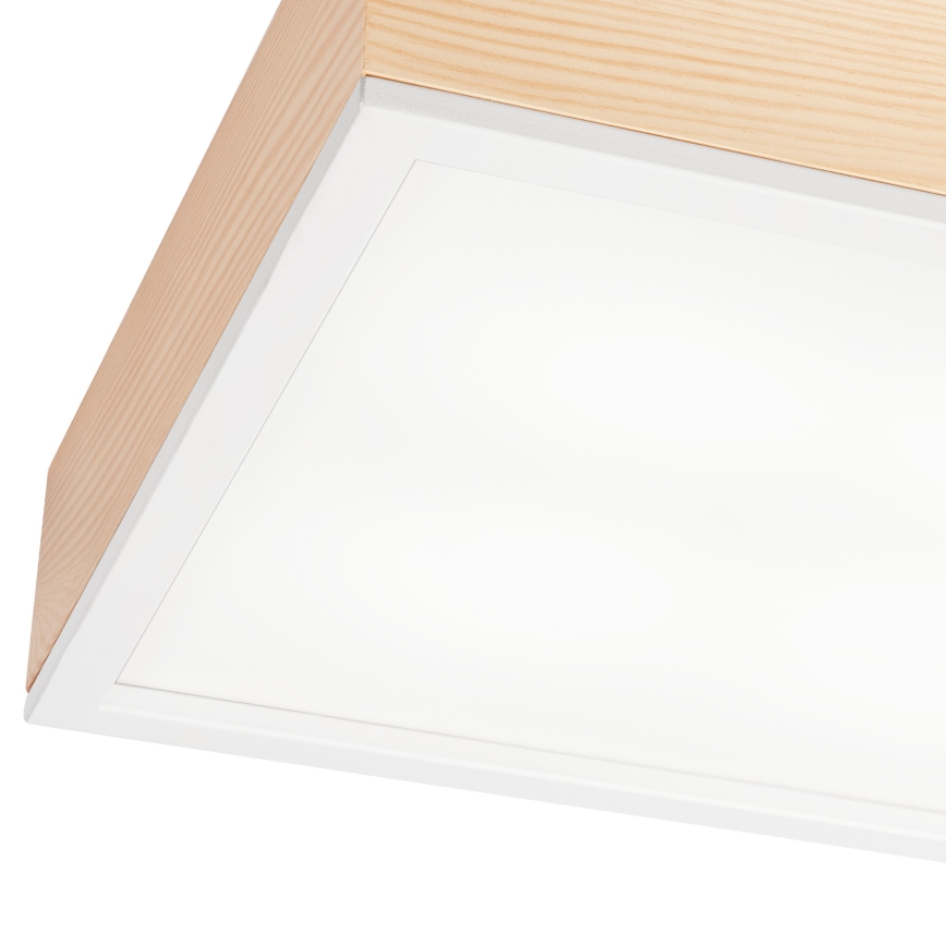 Plafón NATURAL SQUARE 4xE27/15W/230V 39x39 cm pino/blanco
