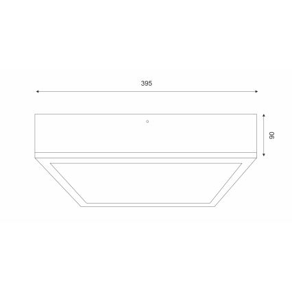 Plafón NATURAL SQUARE 4xE27/15W/230V 39x39 cm pino/blanco