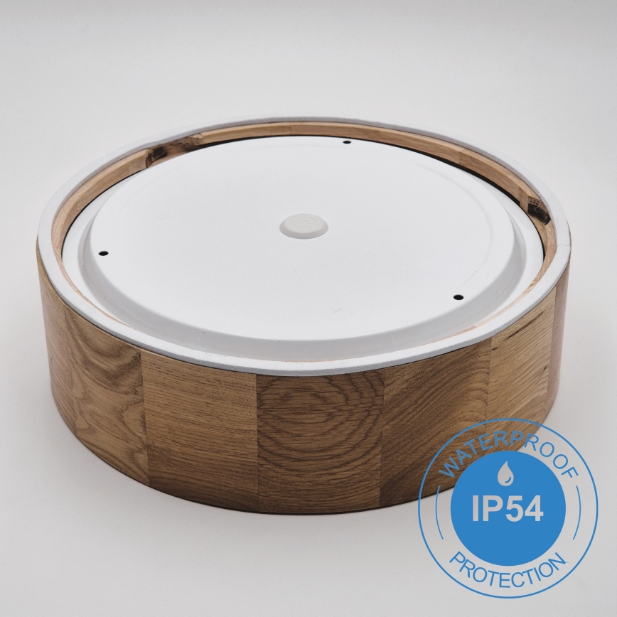Plafón de baño OAK 2xE27/15W/230V IP54 roble ø 27 cm