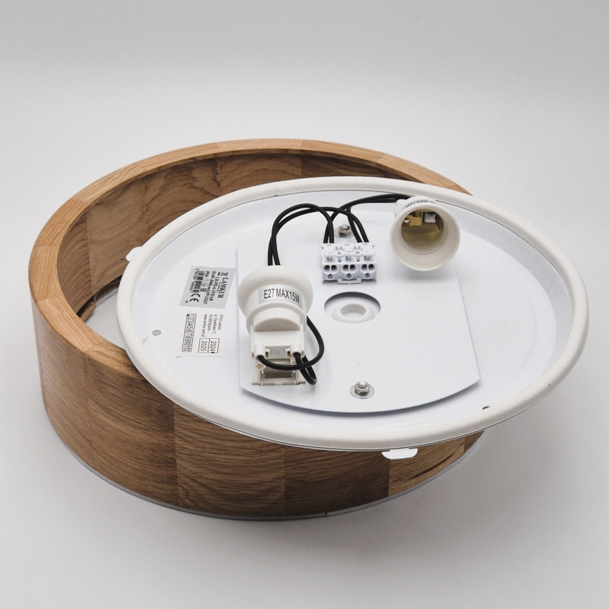Plafón de baño OAK 2xE27/15W/230V IP54 roble ø 27 cm