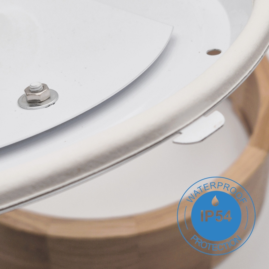 Plafón de baño OAK 2xE27/15W/230V IP54 roble ø 27 cm