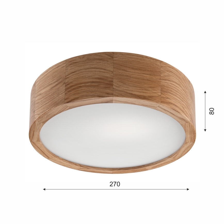 Plafón de baño OAK 2xE27/15W/230V IP54 roble ø 27 cm