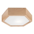 Plafón OAK HEX 1xE27/60W/230V diámetro 32 cm roble