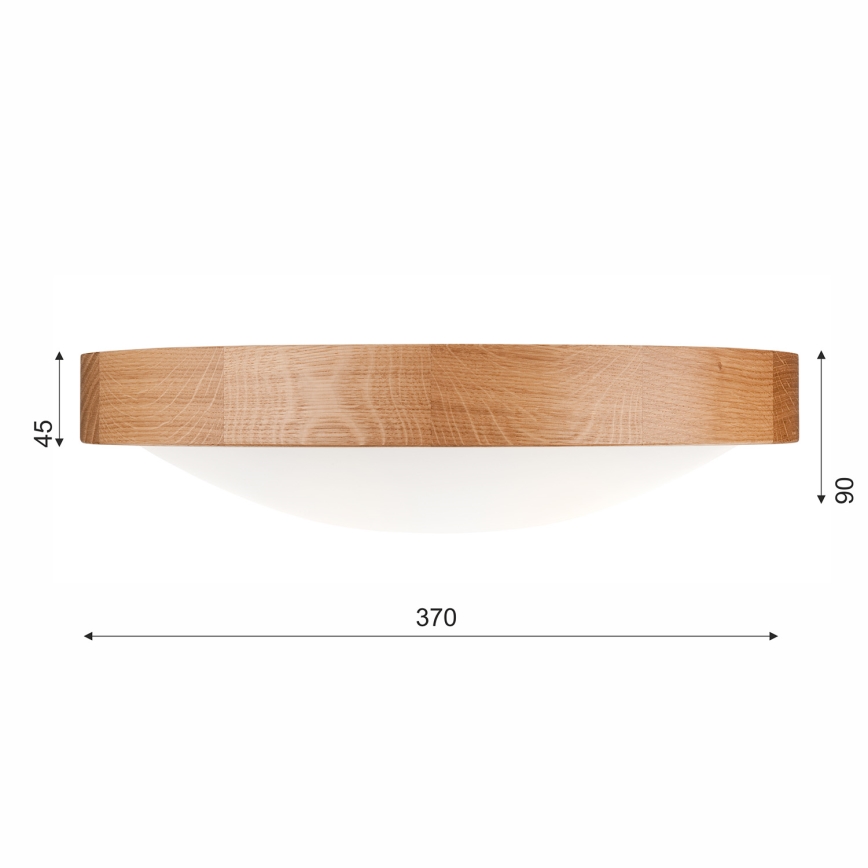 Plafón OAK SLIM 2xE27/60W/230V roble ø 37 cm