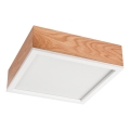 Plafón OAK SQUARE 2xE27/15W/230V 31x31 cm roble/blanco