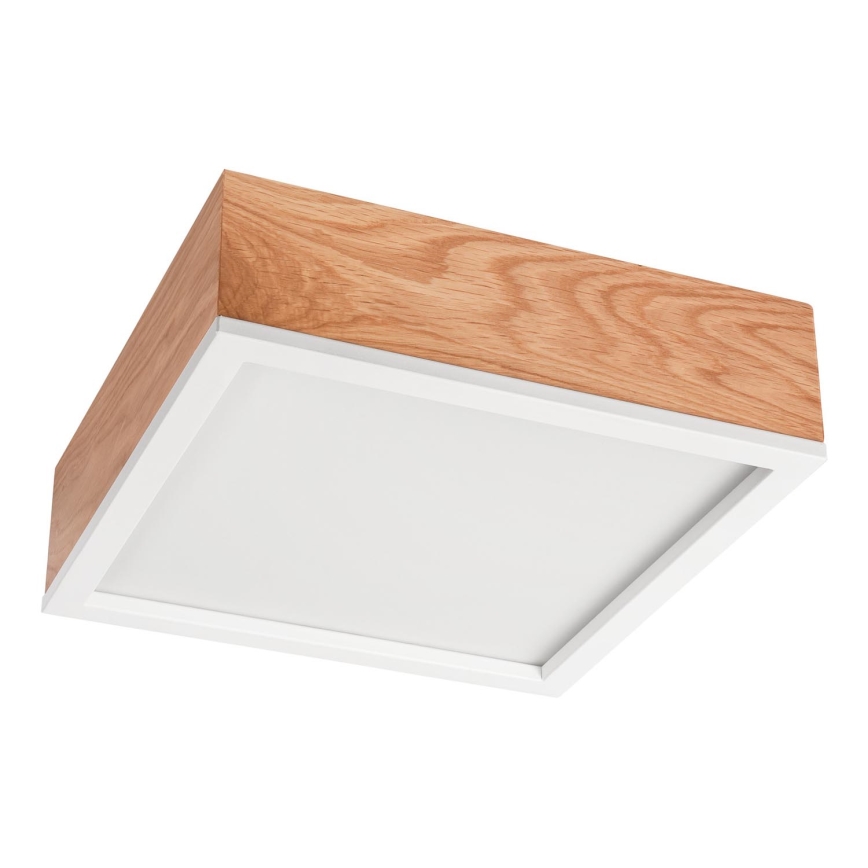 Plafón OAK SQUARE 2xE27/15W/230V 31x31 cm roble/blanco