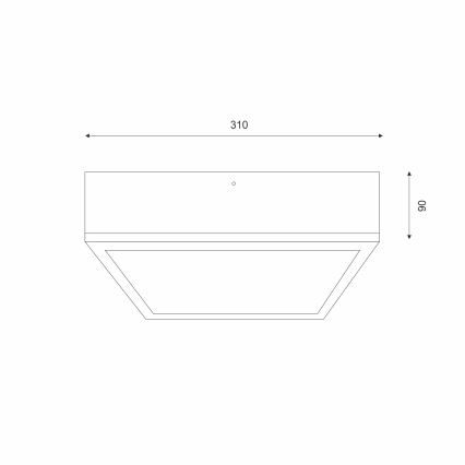 Plafón OAK SQUARE 2xE27/15W/230V 31x31 cm roble/blanco