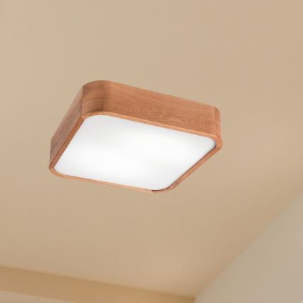 Plafón OAK SQUARE 2xE27/15W/230V 35x35 cm roble