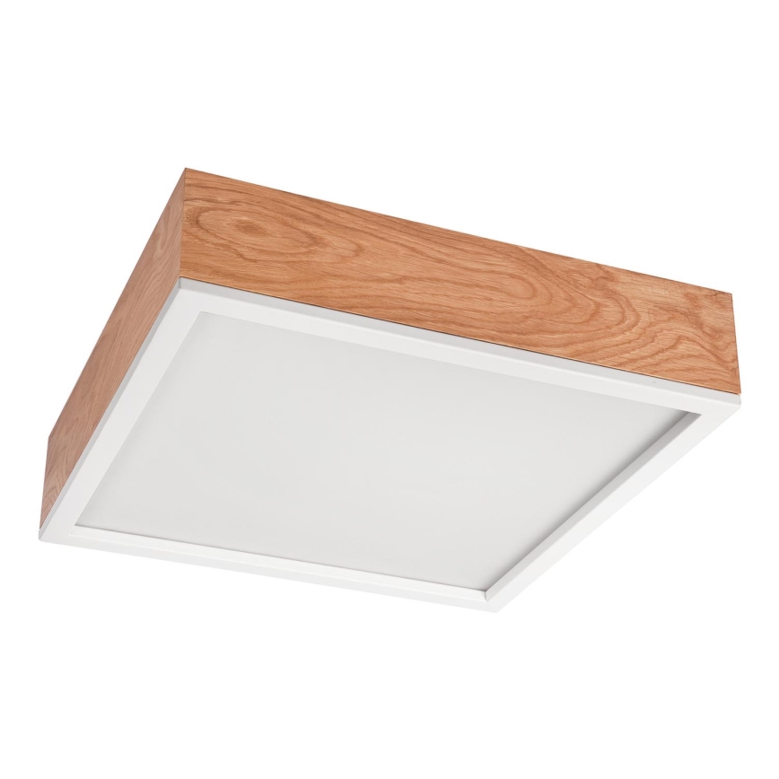 Plafón OAK SQUARE 4xE27/15W/230V 39x39 cm roble/blanco