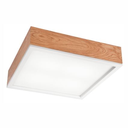 Plafón OAK SQUARE 4xE27/15W/230V 39x39 cm roble/blanco