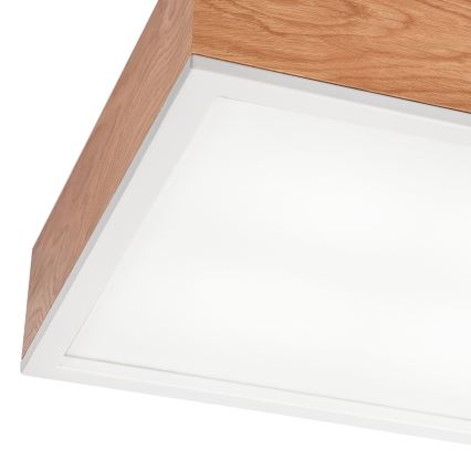 Plafón OAK SQUARE 4xE27/15W/230V 39x39 cm roble/blanco