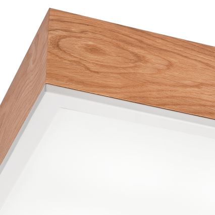 Plafón OAK SQUARE 4xE27/15W/230V 39x39 cm roble/blanco