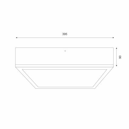 Plafón OAK SQUARE 4xE27/15W/230V 39x39 cm roble/blanco