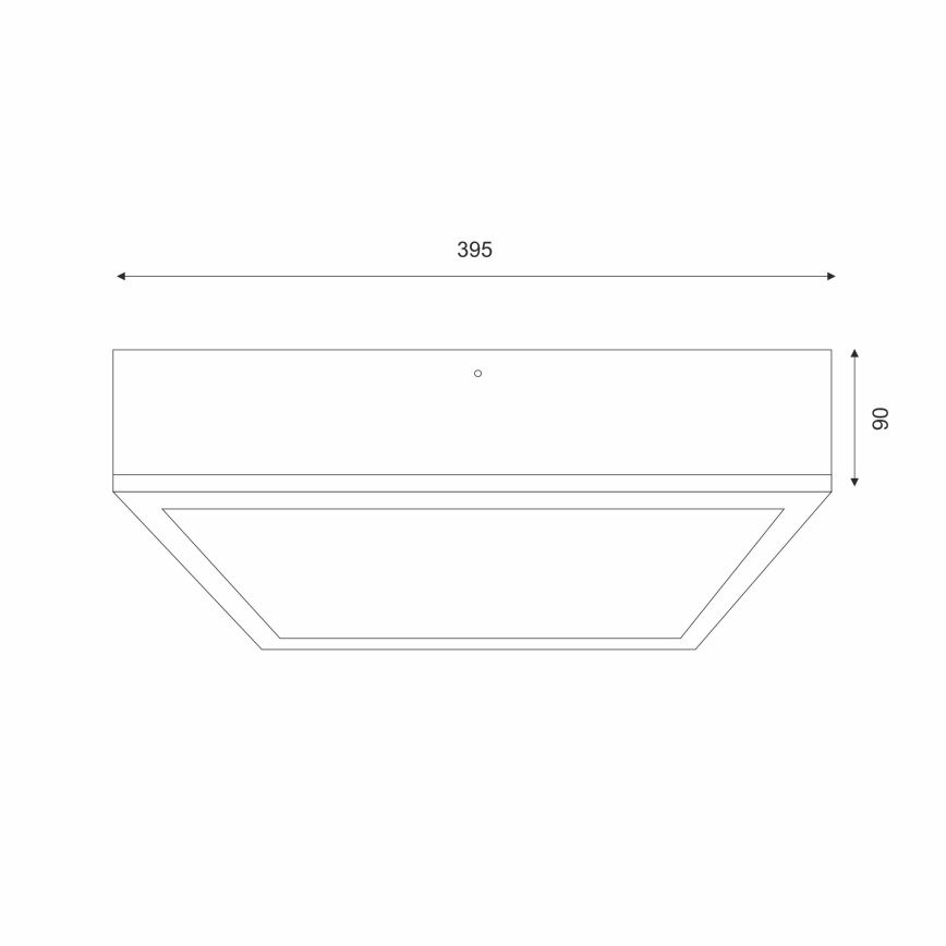 Plafón OAK SQUARE 4xE27/15W/230V 39x39 cm roble/blanco