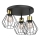 Plafón PARKLA 3xE27/15W/230V negro/dorado