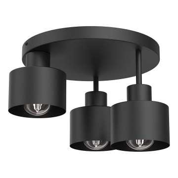 Plafón PARKLA 3xE27/15W/230V negro