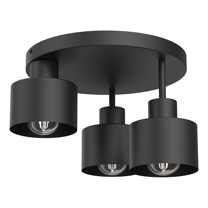 Plafón PARKLA 3xE27/15W/230V negro