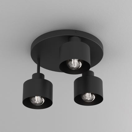 Plafón PARKLA 3xE27/15W/230V negro