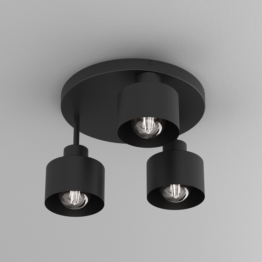 Plafón PARKLA 3xE27/15W/230V negro