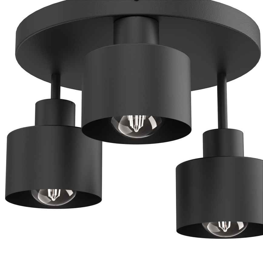 Plafón PARKLA 3xE27/15W/230V negro