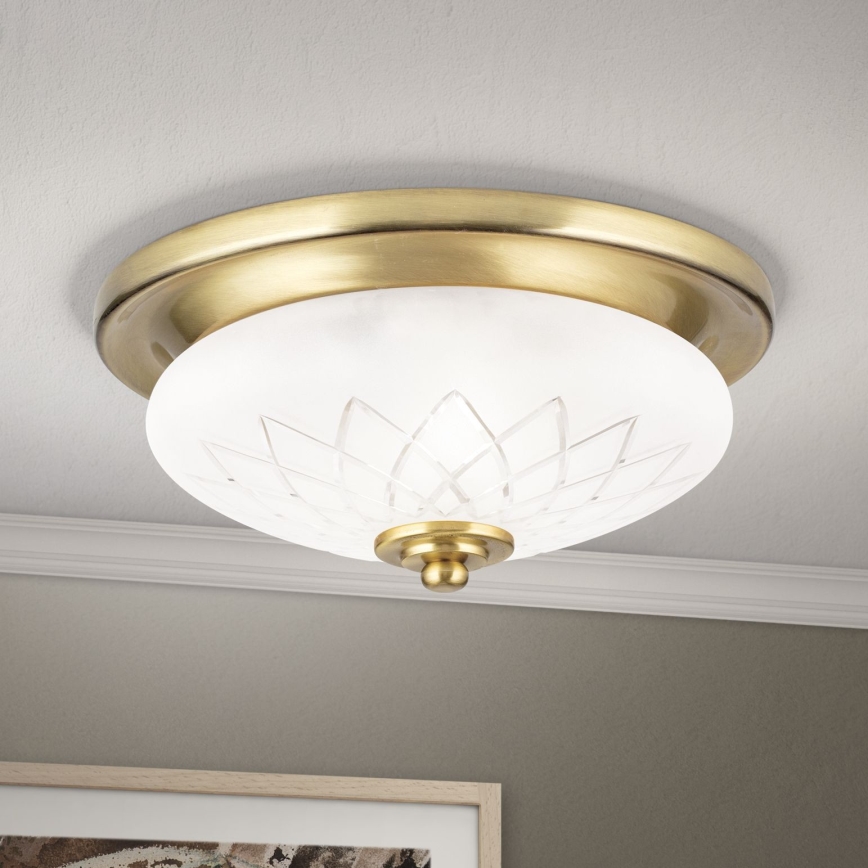 Plafón PORTO 1xE27/40W/230V diá. 26 cm dorado